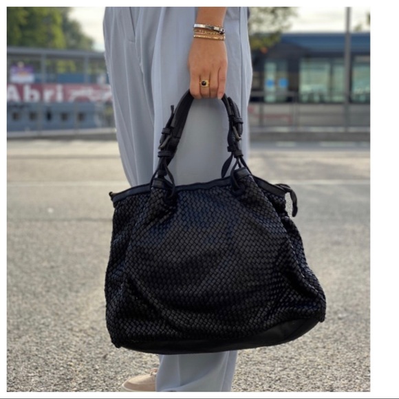 European Soft Braided Leather Most Fabulous Tote Bag Cross Body From Budapest - Picture 10 of 12